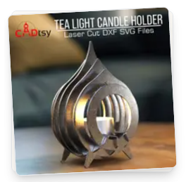 Candle holder DXF file for CNC laser cutting