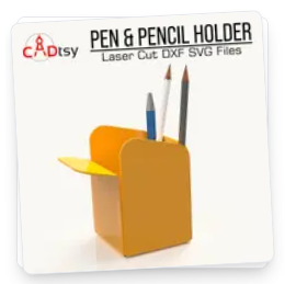 Pen Holder DXF file for CNC laser cutting