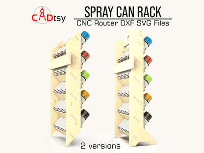 Download precision DXF/SVG files for CNC router cutting to build your spray paint can holder rack. Enhance workshop garage organization with easy-to-follow, compatible, and durable designs.