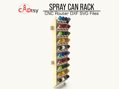 Download precision DXF/SVG files for CNC router cutting to build your spray paint can holder rack. Enhance workshop garage organization with easy-to-follow, compatible, and durable designs.