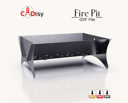 CADtsy Portable Fire pit CNC plasma laser cut metal camping outdoor patio stove grill