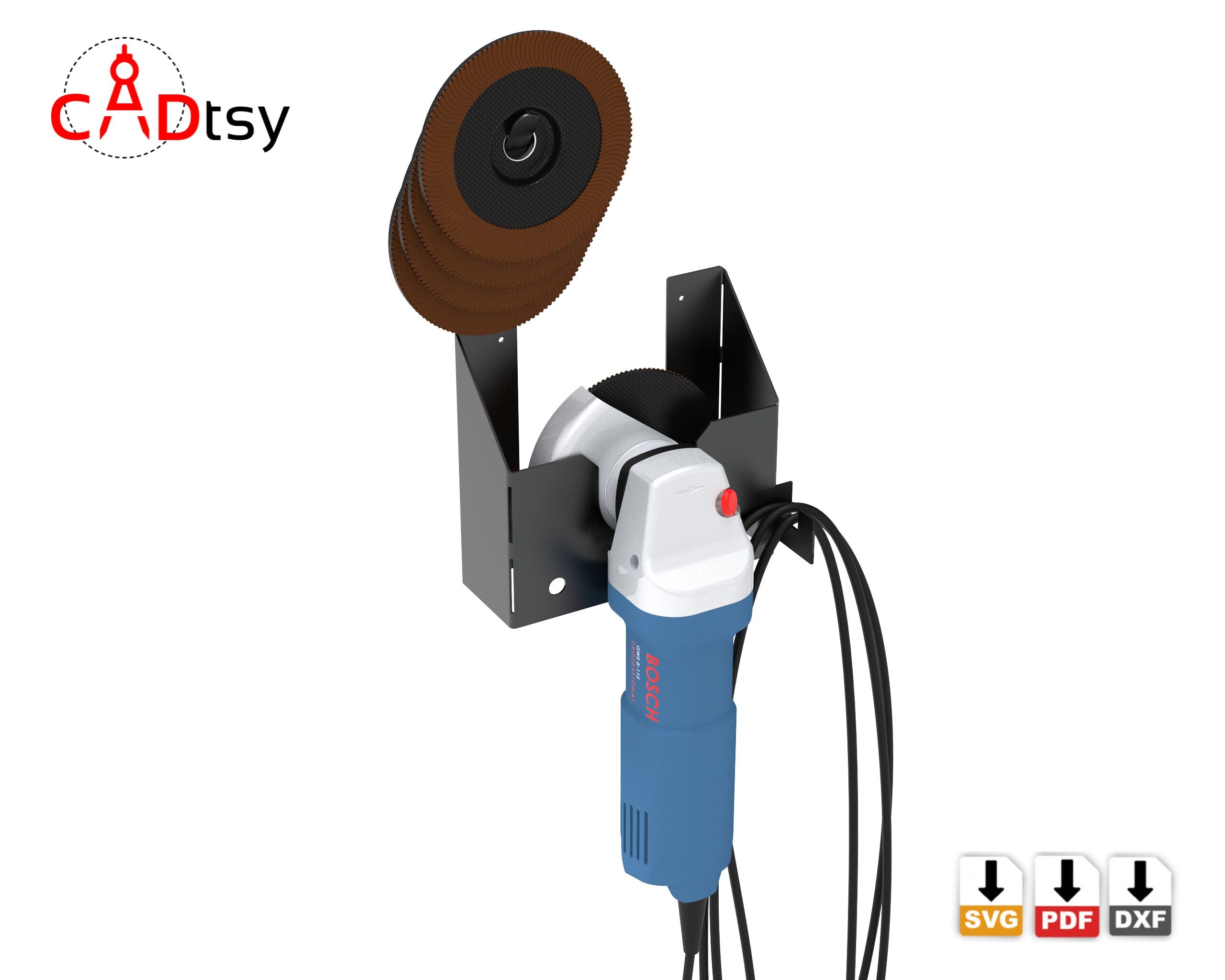 Metal wall hanger for electric angle grinder