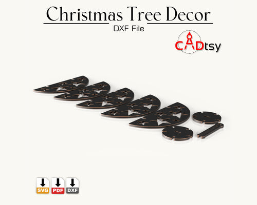 Christmas Tree Decor Ball CNC Laser Cutting DXF / SVG File, Metal Decoration, Digital Download.