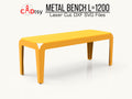 A sleek, modern 1200mm metal bench, made from DXF files, shown in a stylish indoor or outdoor setting.