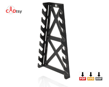 Wrench Holder DXF SVG Files, Wall Spanner Rack CNC Laser Plasma Cut Pattern, Toolbox, Garage, Workshop Organizer